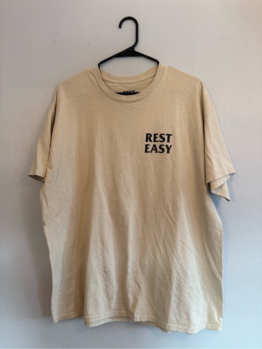 Rest Easy See You Soon Grim Reaper Graphic T-Shirt Beige - size XL